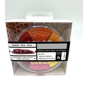 American Crafts Vicki Boutin Mixed Media Inks circle case with 6-1" wedges- NEW